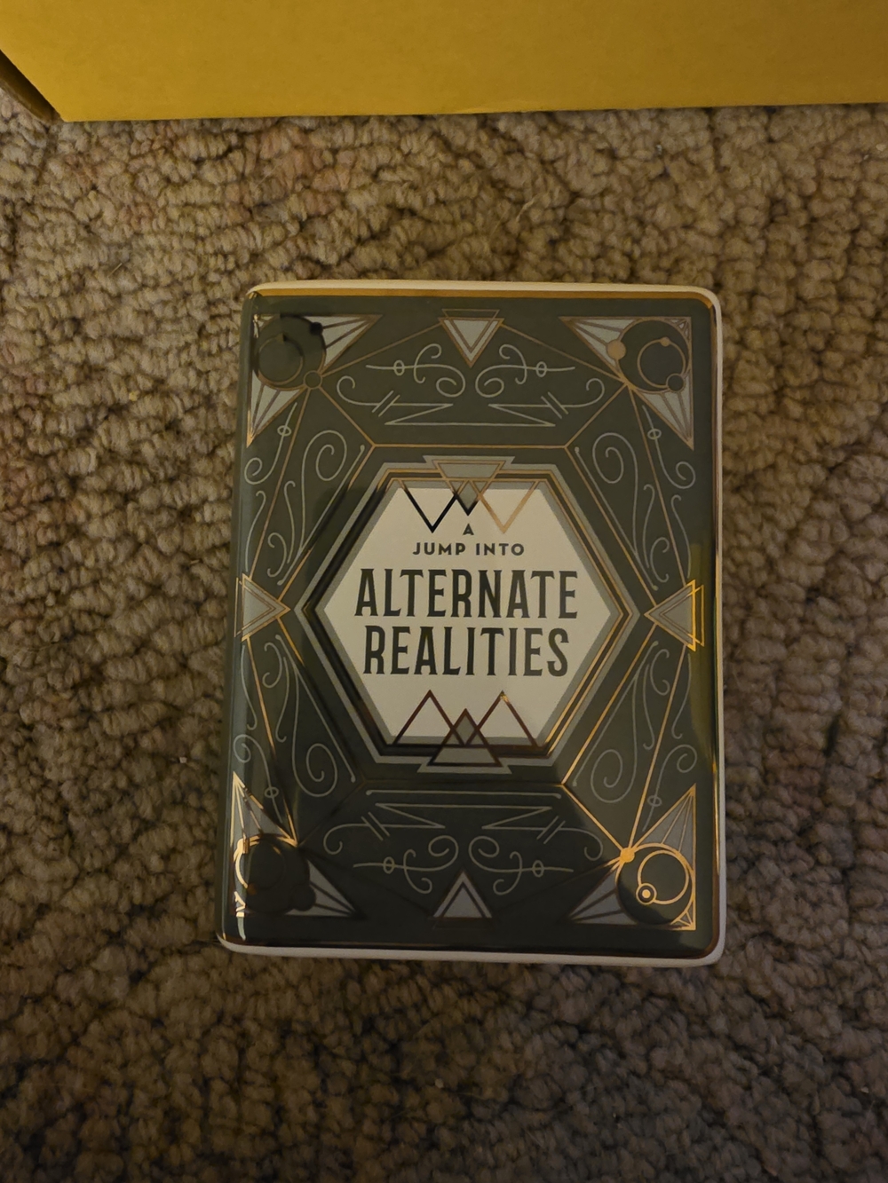 Alternate Realities Book Vase - Decorative Gold & Dark Green Vase